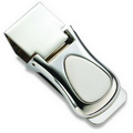 Silver 2-Tone Money Clip with Matte Center